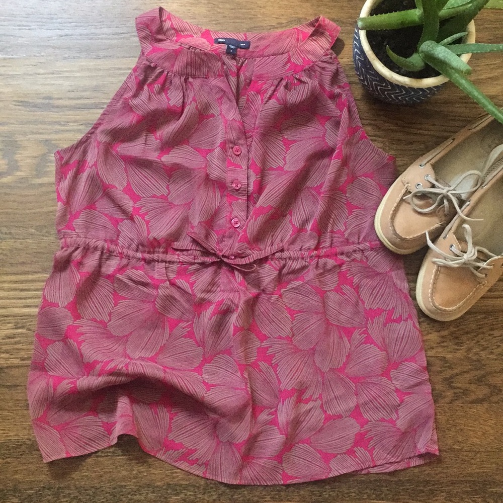 Gap mauve sheer sleeveless tank top